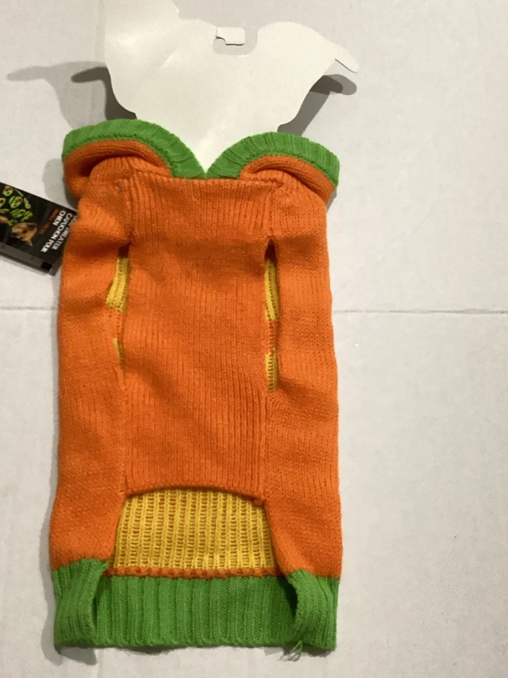 Orange & Green Pumpkin Hooded Dog Sweater